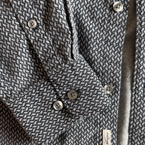 Original Penguin Navy and White Patterned Button-Down Shirt - Picture 4 of 6
